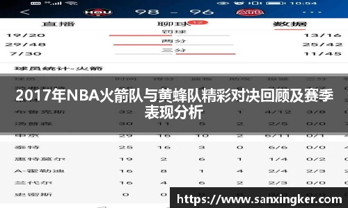 2017年NBA火箭队与黄蜂队精彩对决回顾及赛季表现分析